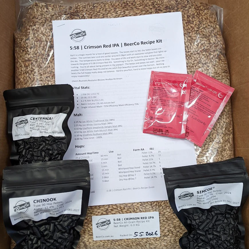5:58 Crimson | Red IPA | BeerCo All Grain Brewers Recipe Kit - Image 3