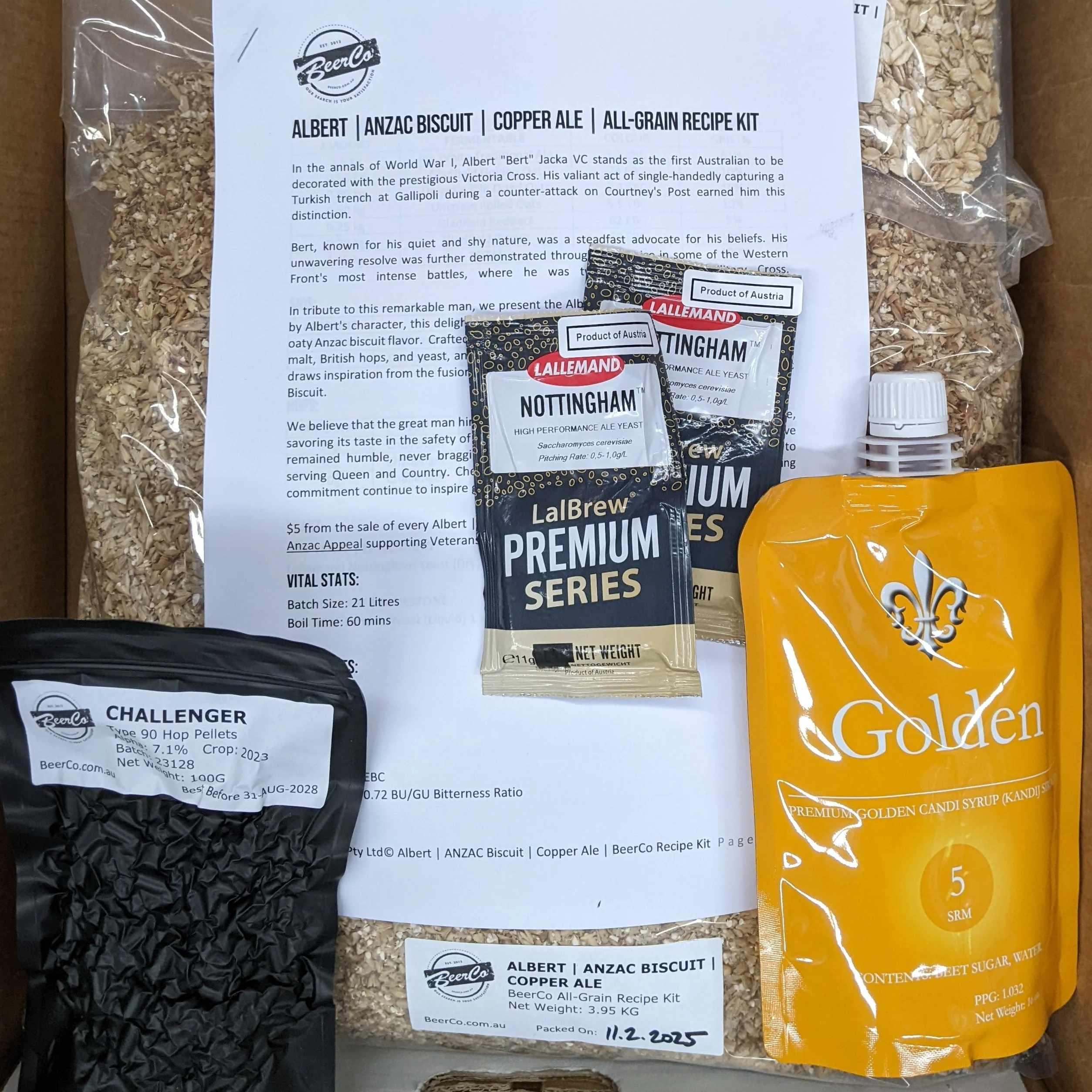 Albert | Golden Biscuit Ale | BeerCo All Grain Brewers Recipe Kit - Image 2