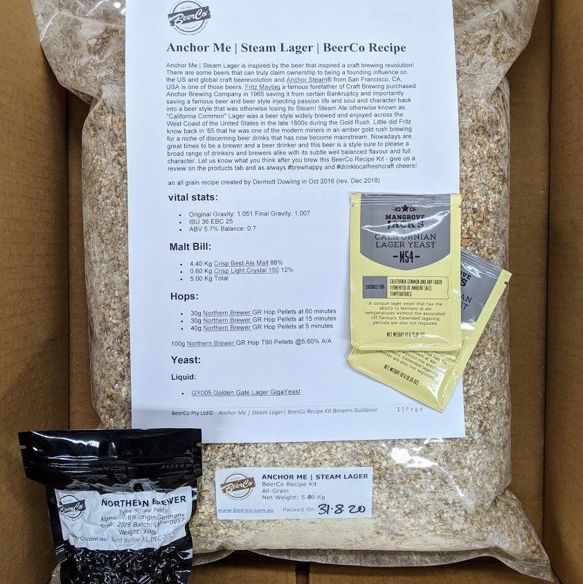 Anchor Me | Steam Lager | BeerCo All Grain Brewers Recipe Kit - Image 2