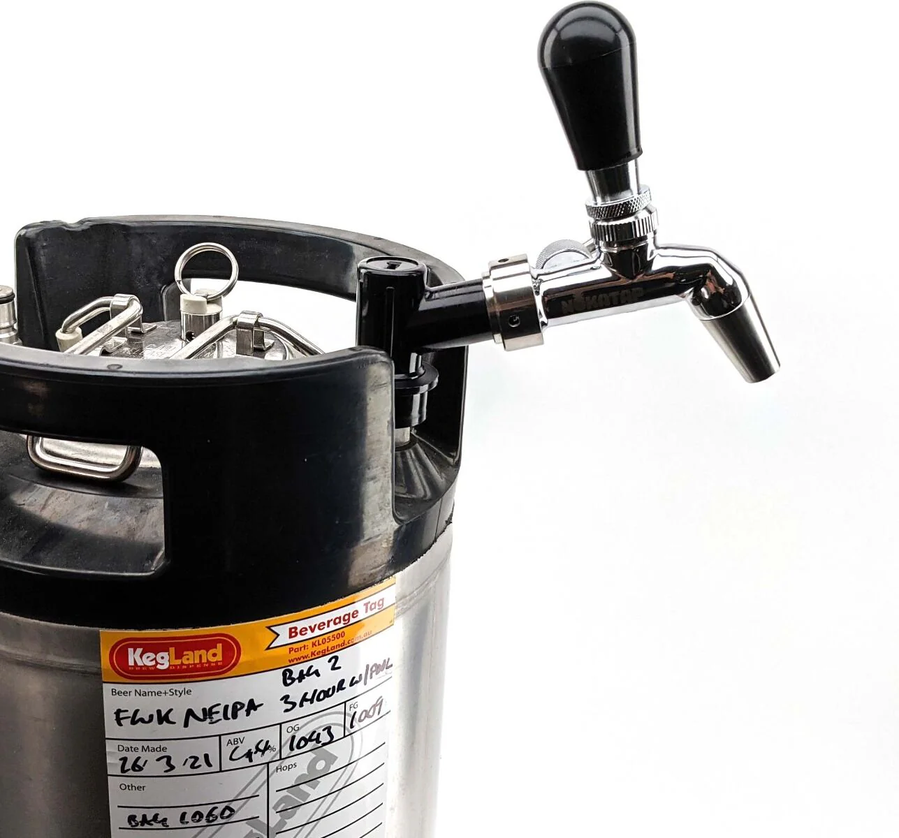 Ball Lock Disconnect (Black/Liquid) - with Integrated Tap Shank and Collar - Image 3