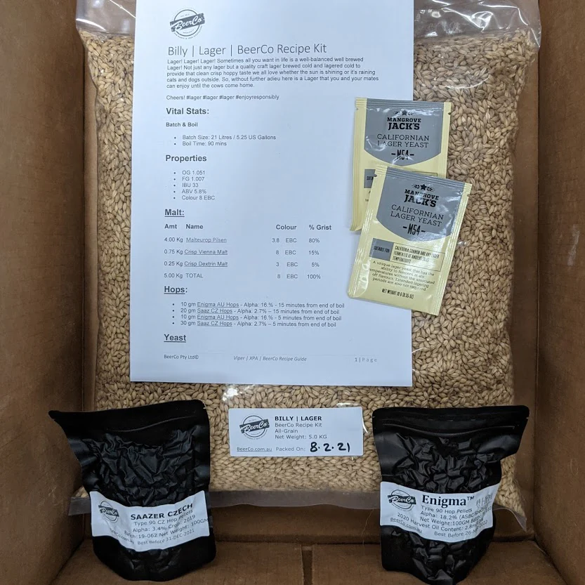 Billy | Lager | BeerCo All Grain Brewers Recipe Kit - Image 3