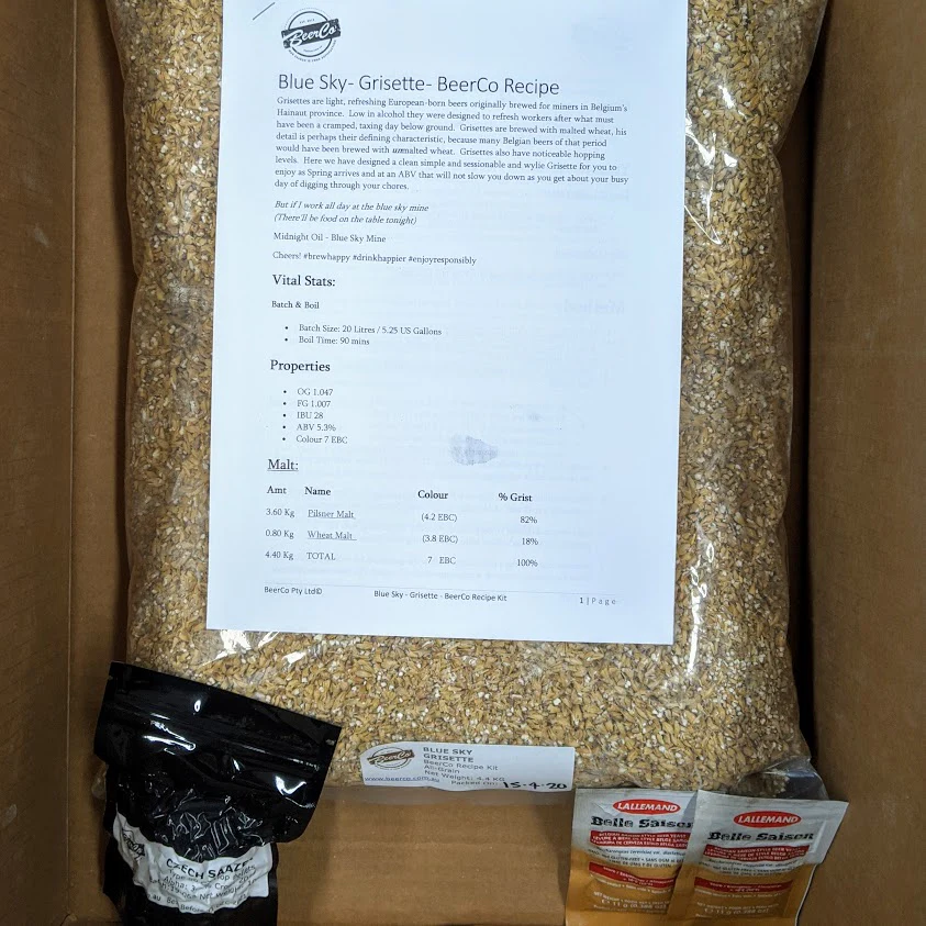Blue Sky | Grisette | BeerCo All Grain Brewers Recipe Kit - Image 2