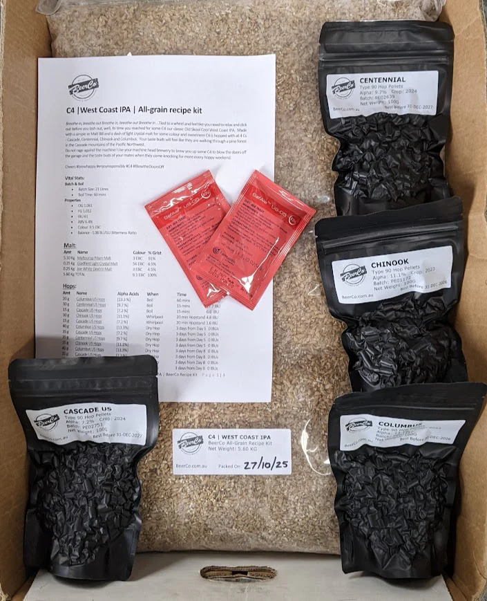 C4 | West Coast IPA | BeerCo All Grain Brewers Recipe Kit - Image 2