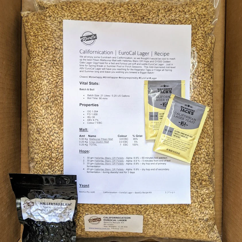 Californication | EuroCal Lager | BeerCo All Grain Brewers Recipe Kit - Image 3