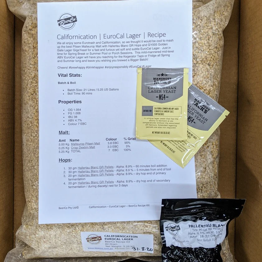 Californication | EuroCal Lager | BeerCo All Grain Brewers Recipe Kit - Image 4