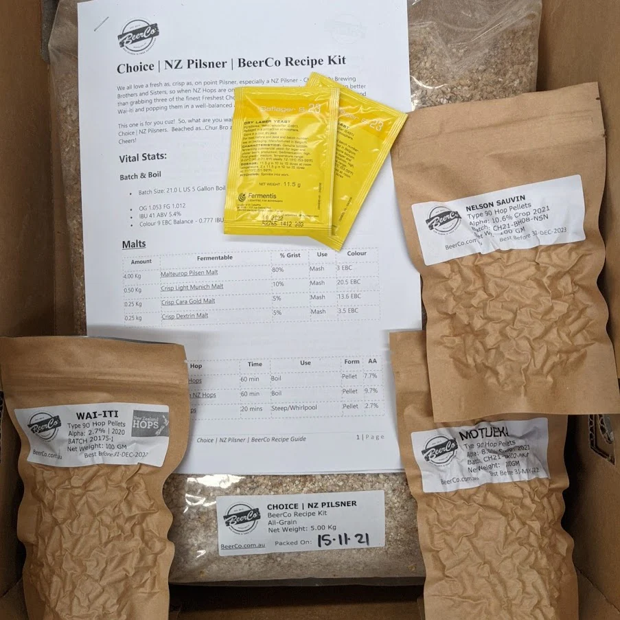 Choice | New Zealand Pilsner | BeerCo All Grain Brewers Recipe Kit - Image 2