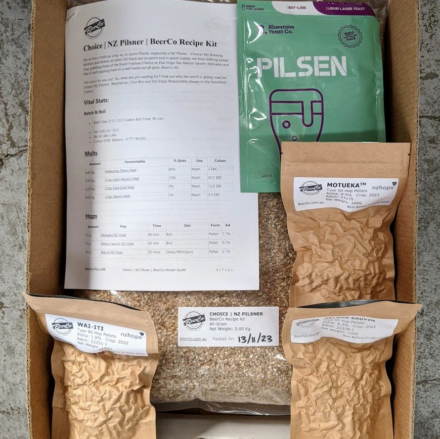 Choice | New Zealand Pilsner | BeerCo All Grain Brewers Recipe Kit - Image 3