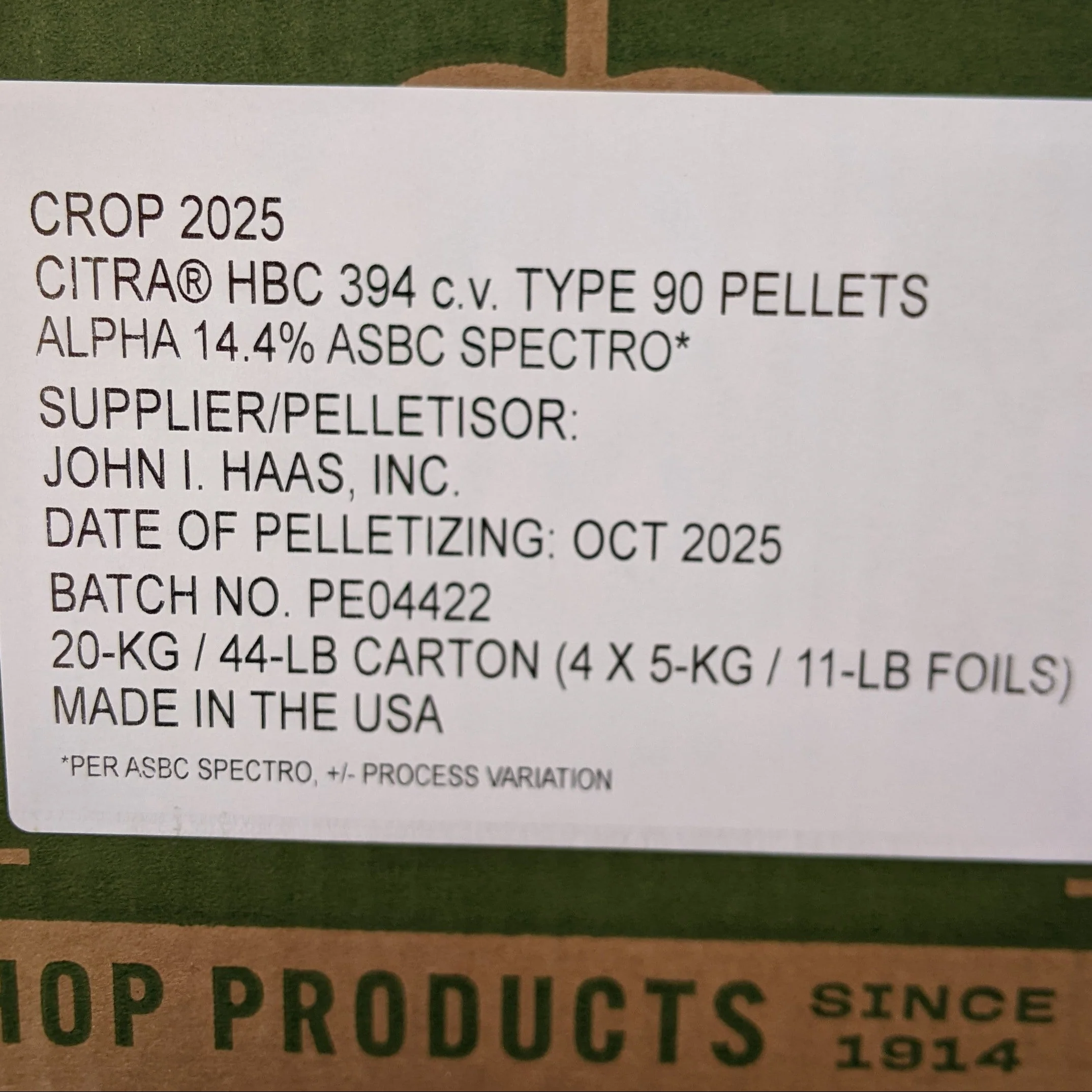 Citra® Brand HBC 394 US Hops - Image 5