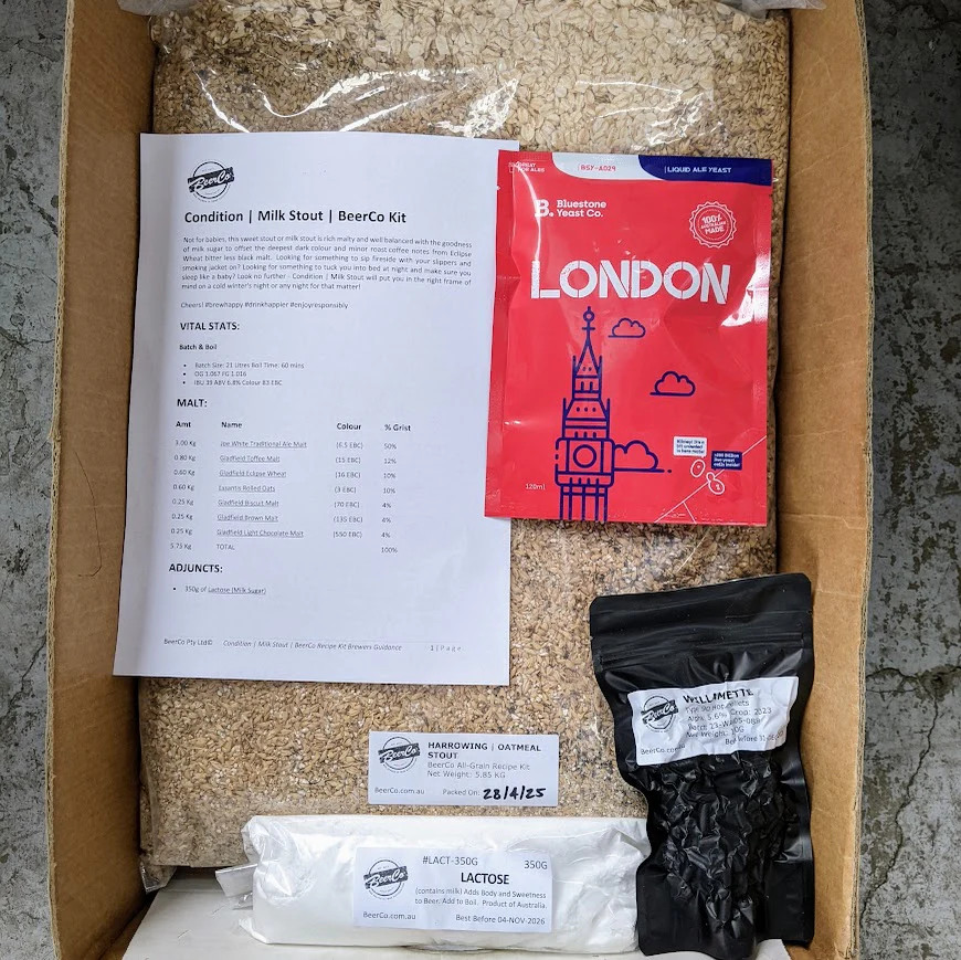 Condition | Milk Stout | BeerCo All Grain Brewers Recipe Kit - Image 4