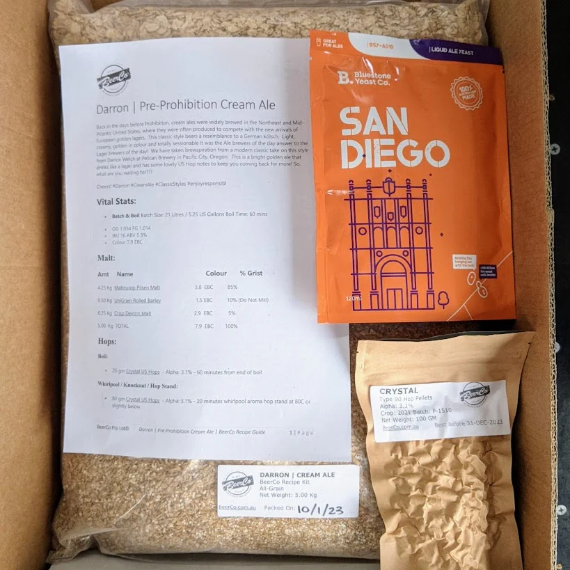 Darron | Pre-Prohibition Cream Ale | BeerCo All Grain Recipe Kit - Image 2
