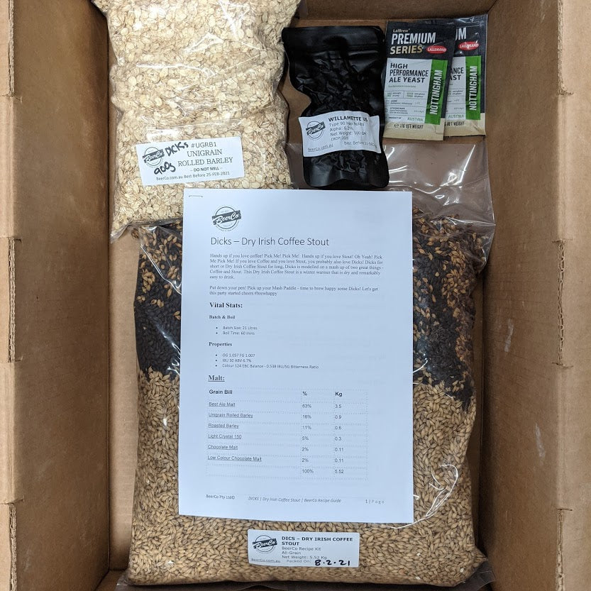 Dick | Dry Irish Coffee Stout | BeerCo All Grain Brewers Recipe Kit - Image 3