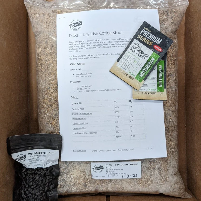 Dick | Dry Irish Coffee Stout | BeerCo All Grain Brewers Recipe Kit - Image 4