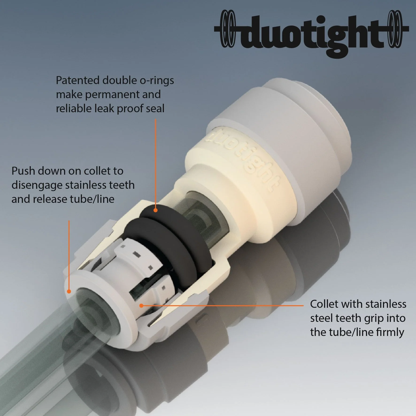 Duotight | 8 mm (5/16") Female Push In Joiner - Image 3
