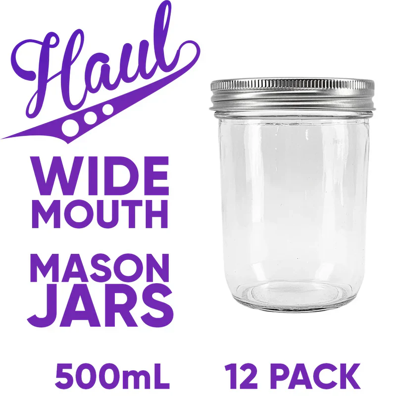 Haul Wide Mouth | Mason Jars | 500mL | 12 Pack - Image 2