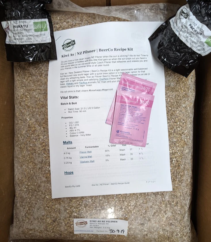 Kiwi As | New Zealand Pilsner | BeerCo All Grain Brewers Recipe Kit - Image 2