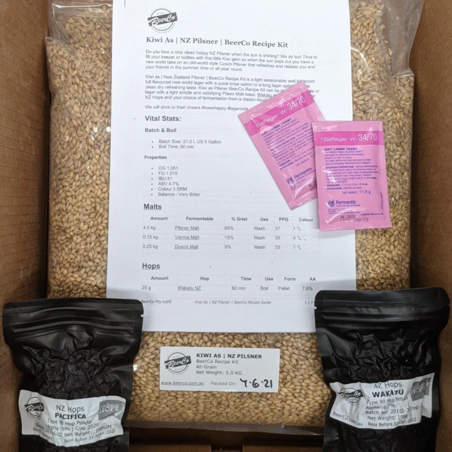 Kiwi As | New Zealand Pilsner | BeerCo All Grain Brewers Recipe Kit - Image 3