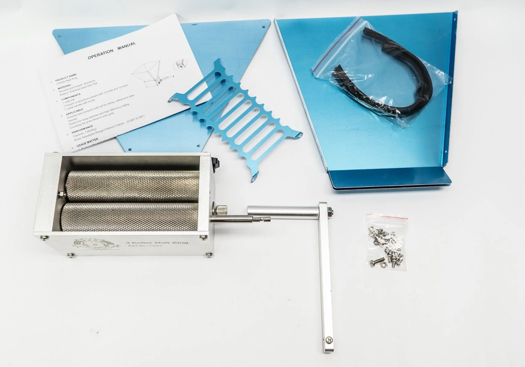 Malt King | Grain Mill | 3 Roller with Mounting Board - Image 5