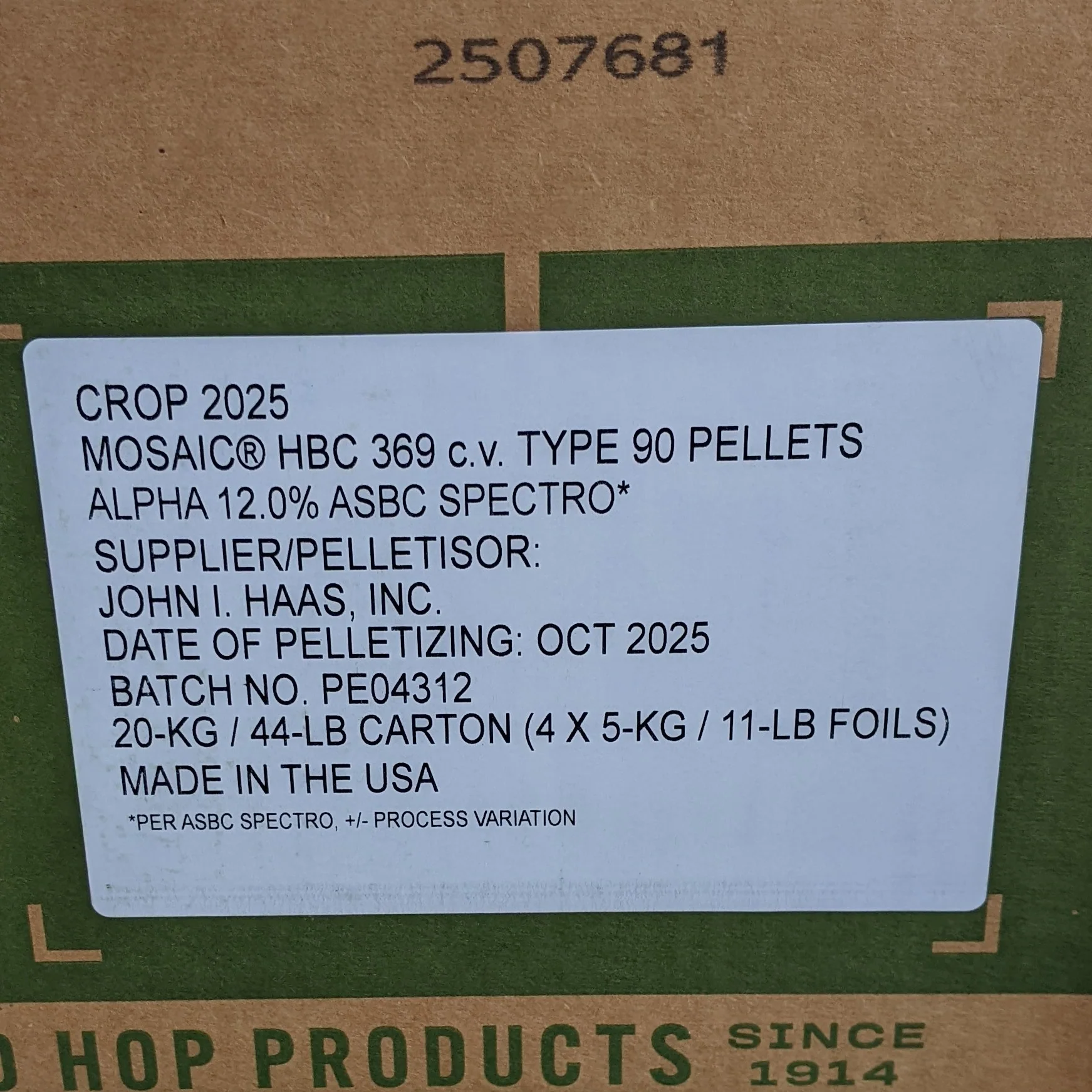 Mosaic® HBC 369 US Hops - Image 5