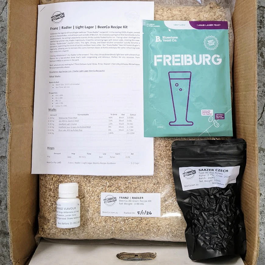 Franz | Radler Light Lager | BeerCo All Grain Brewers Recipe Kit - Image 8