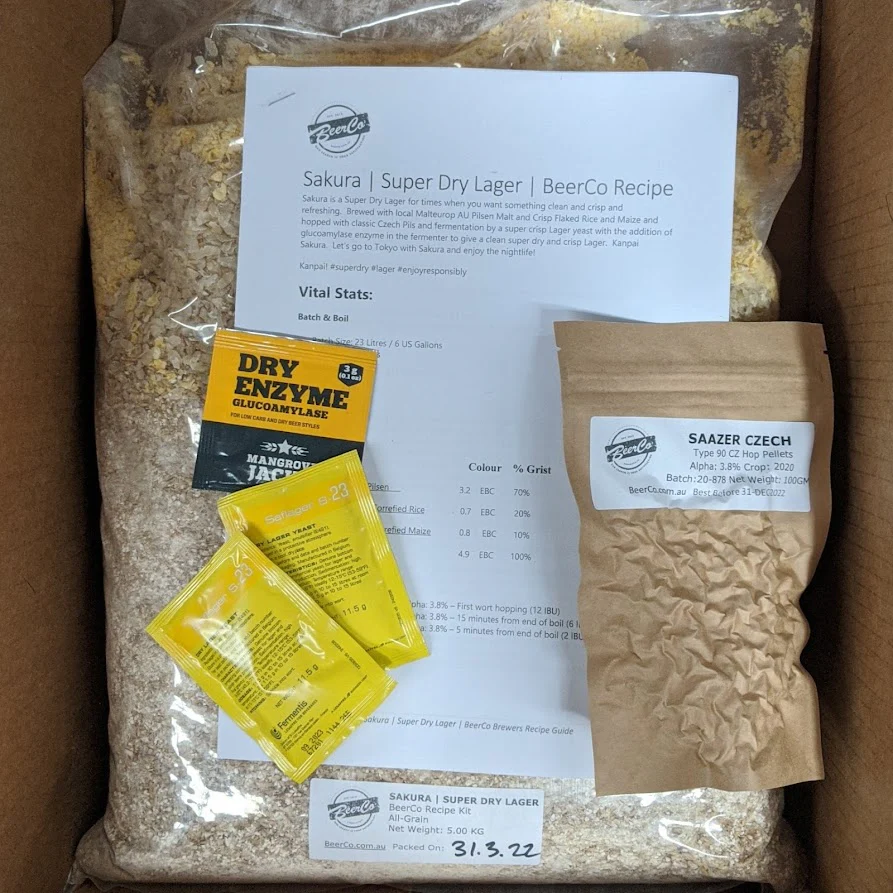 Sakura | Super Dry Lager | BeerCo All Grain Brewers Recipe Kit - Image 2