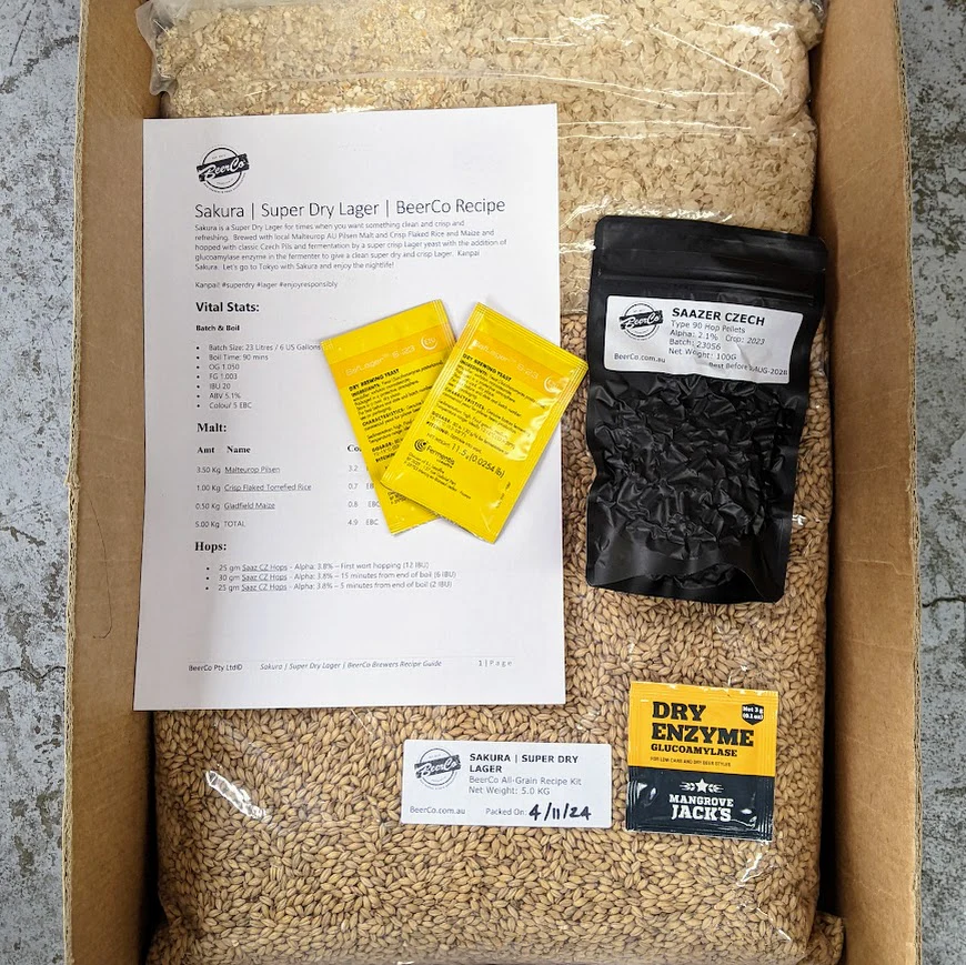 Sakura | Super Dry Lager | BeerCo All Grain Brewers Recipe Kit - Image 4