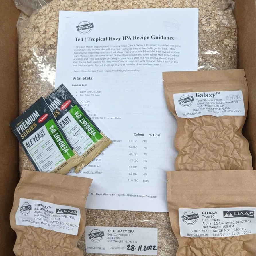 Ted | Troppo Hazy IPA | BeerCo All Grain Brewers Recipe Kit - Image 2