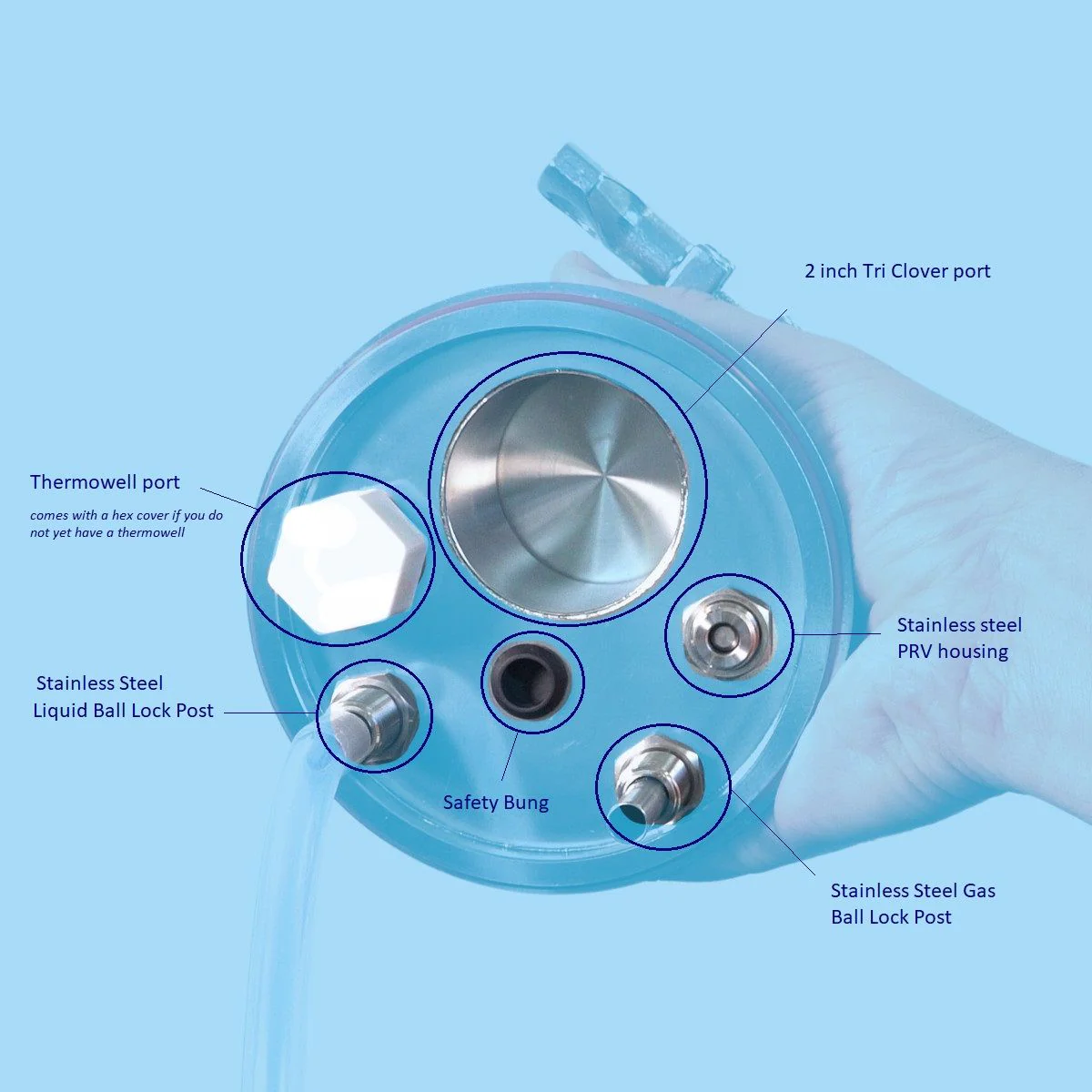 Universal Apollo Pressure Lid (2in Tri-Clover) | Stainless Steel | V2 - Image 6