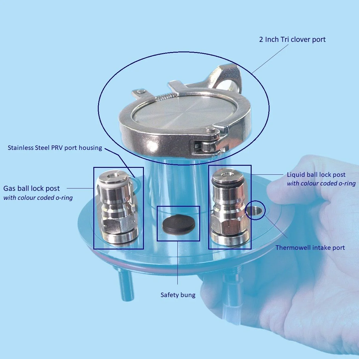 Universal Apollo Pressure Lid (2in Tri-Clover) | Stainless Steel | V2 - Image 7